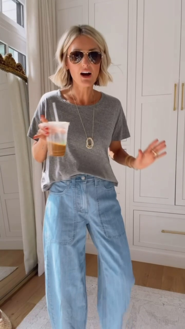 Umm, these barrel jeans from Target are 10/10! You can wear both of these year-round and layer for warmth! This exact tee is sold out but I am linking similar. Wearing M/4

Loverly grey, target fashion finds, affordable womens capsule wardrobe, how to style barrel jeans, grey tee outfit, womens staples fashion, blue jeans for her affordable under 50 

 #LTKSeasonal