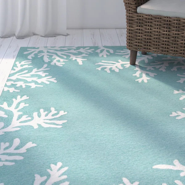 Lerma Floral Hand-Tufted Blue Indoor / Outdoor Area Rug | Wayfair North America