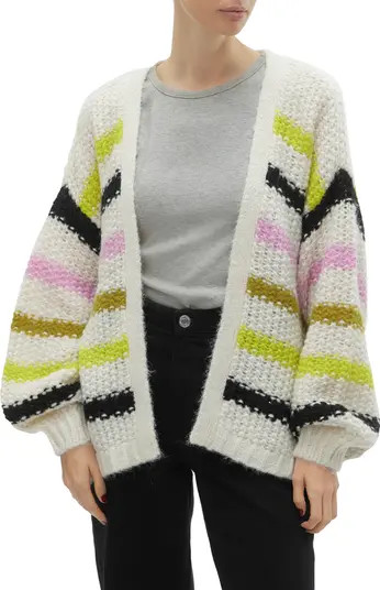 VERO MODA Aperol Stripe Open Front Cardigan | Nordstrom | Nordstrom