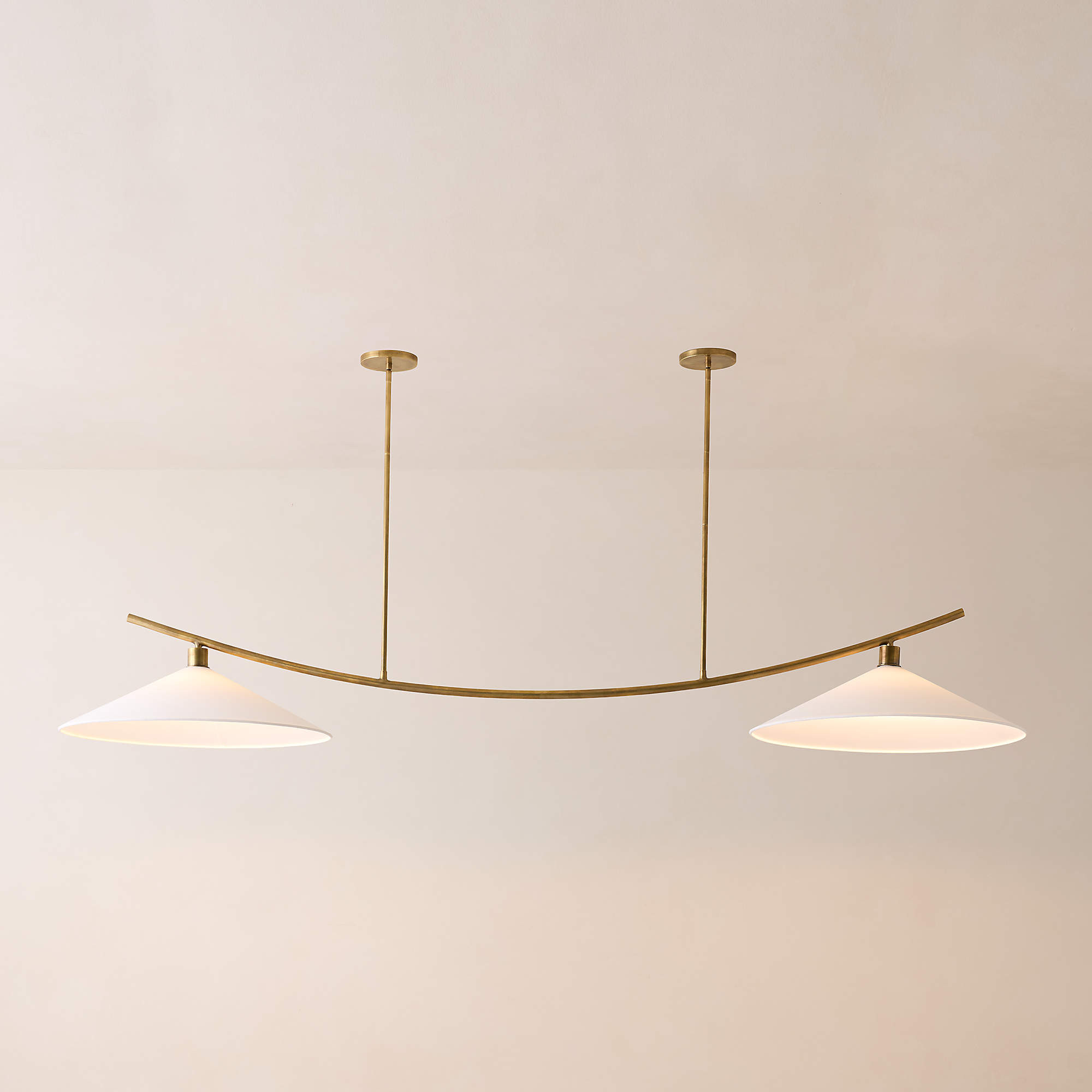 Leo 2-Light Aged Brass Pendant Light | CB2 | CB2