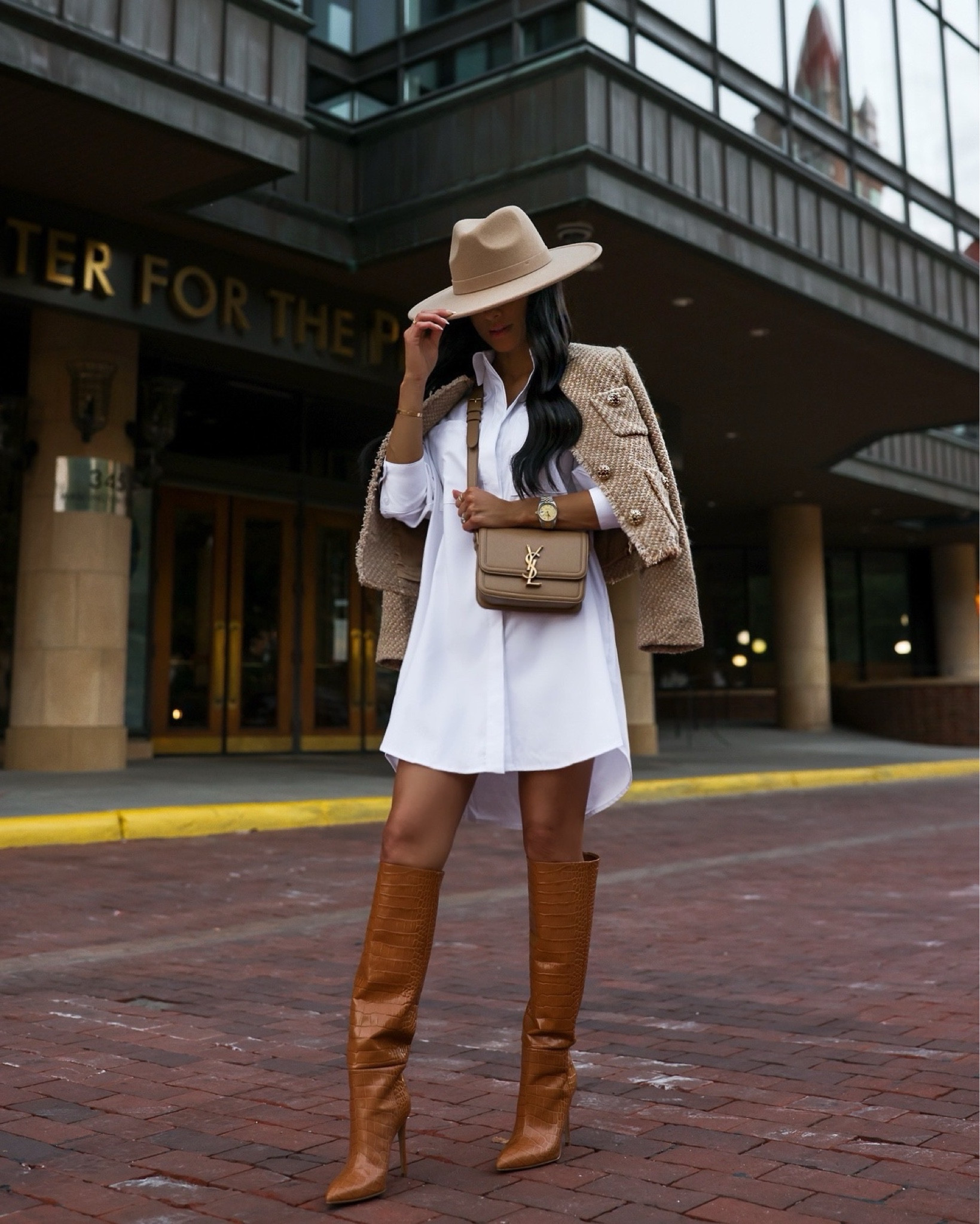 Fall outfit ideas
Mango tweed jacket 
White shirt dress
Saint Laurent solferino bag 
Paris Texas boots on sale 



#LTKShoeCrush #LTKSeasonal #LTKSaleAlert