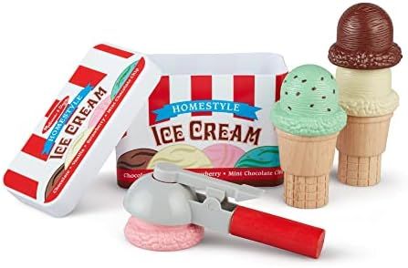 Melissa & Doug Scoop and Stack Ice Cream Cone Magnetic Pretend Play Set, Multicolor | Amazon (US)
