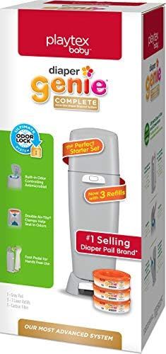 Diaper Genie Playtex Complete Diaper Pail, with Built-in Odor Controlling Antimicrobial, Includes... | Amazon (US)