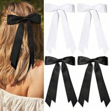 PCS Hair Bows Hair Clip Silky Satin Hair Ribbon Tassel Accessories Hair Bow Clips For Women Girls | SHEIN