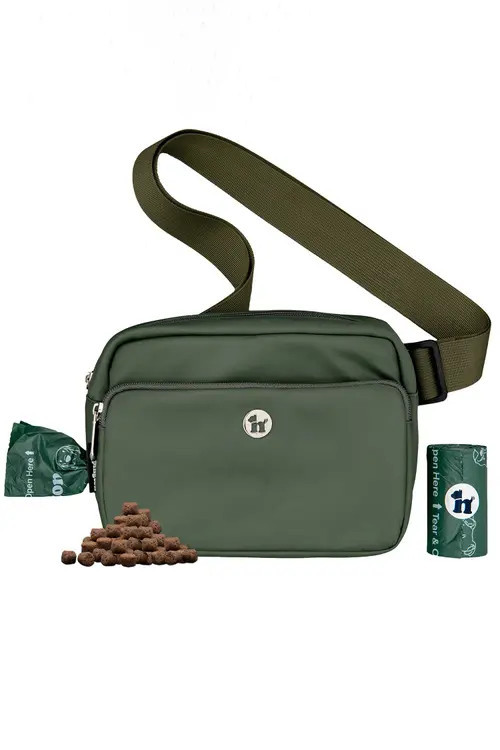Puppington 3-in-1 Dog Walking Bag with Poop Bags in Basil Green at Nordstrom | Nordstrom