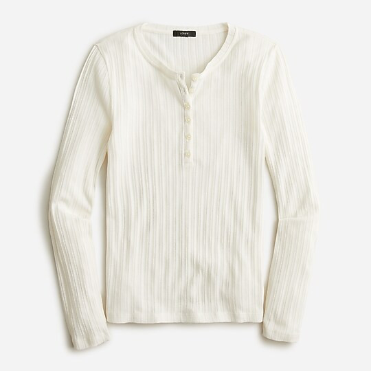 Fitted pointelle henley | J. Crew US