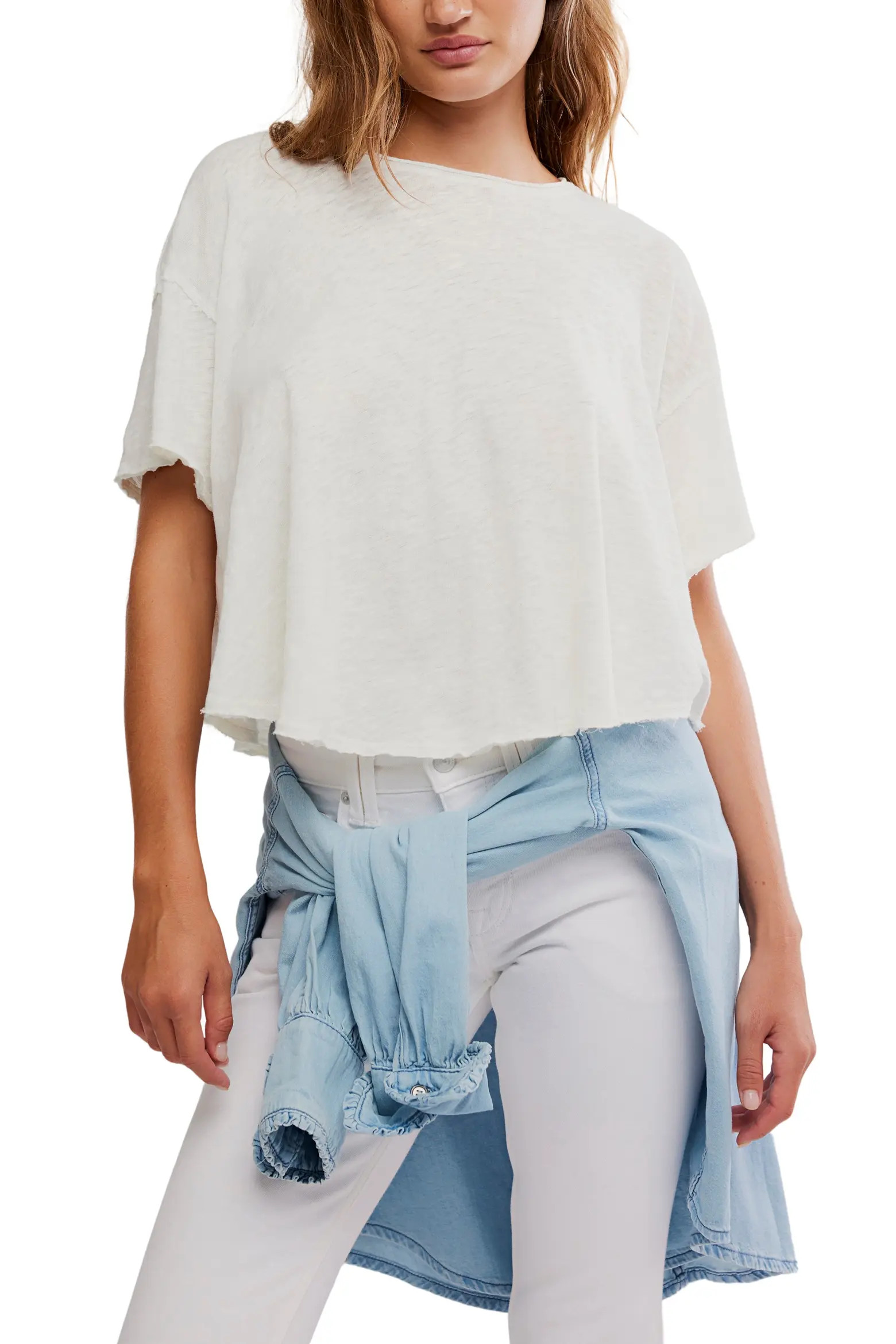 Elsie Linen & Cotton Slub Jersey Swing T-Shirt (Women) | Nordstrom | Nordstrom