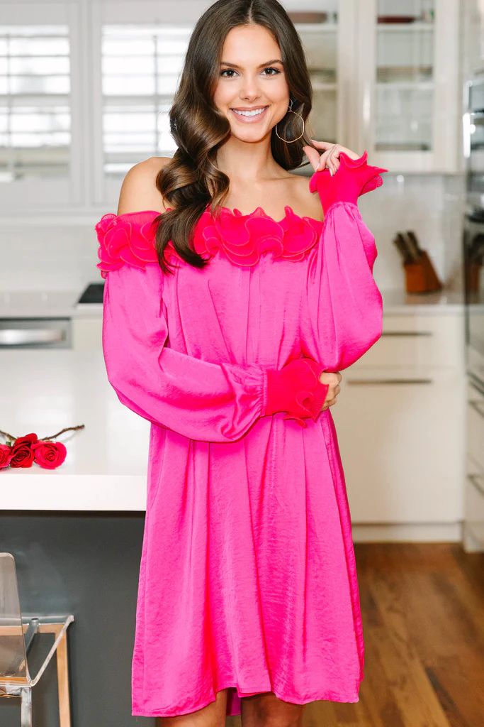 Can You Believe It Hot Pink Ruffled Dress | The Mint Julep Boutique