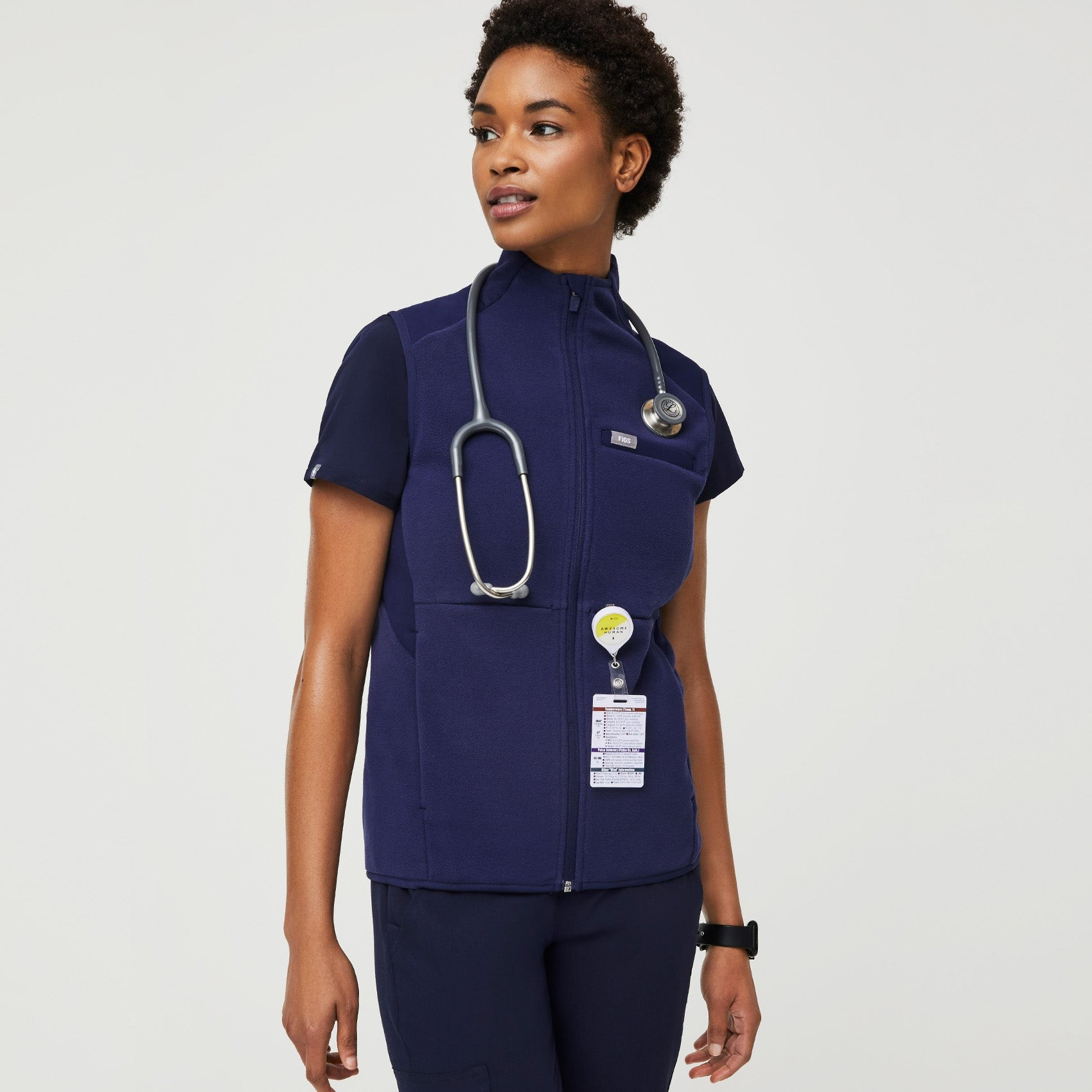Women's On-Shift™ Fleece Vest - Navy · FIGS | FIGS