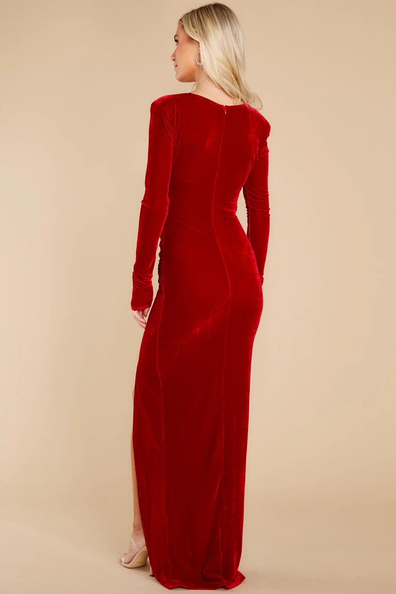 All Eyes On You Red Velvet Maxi Dress | Red Dress 