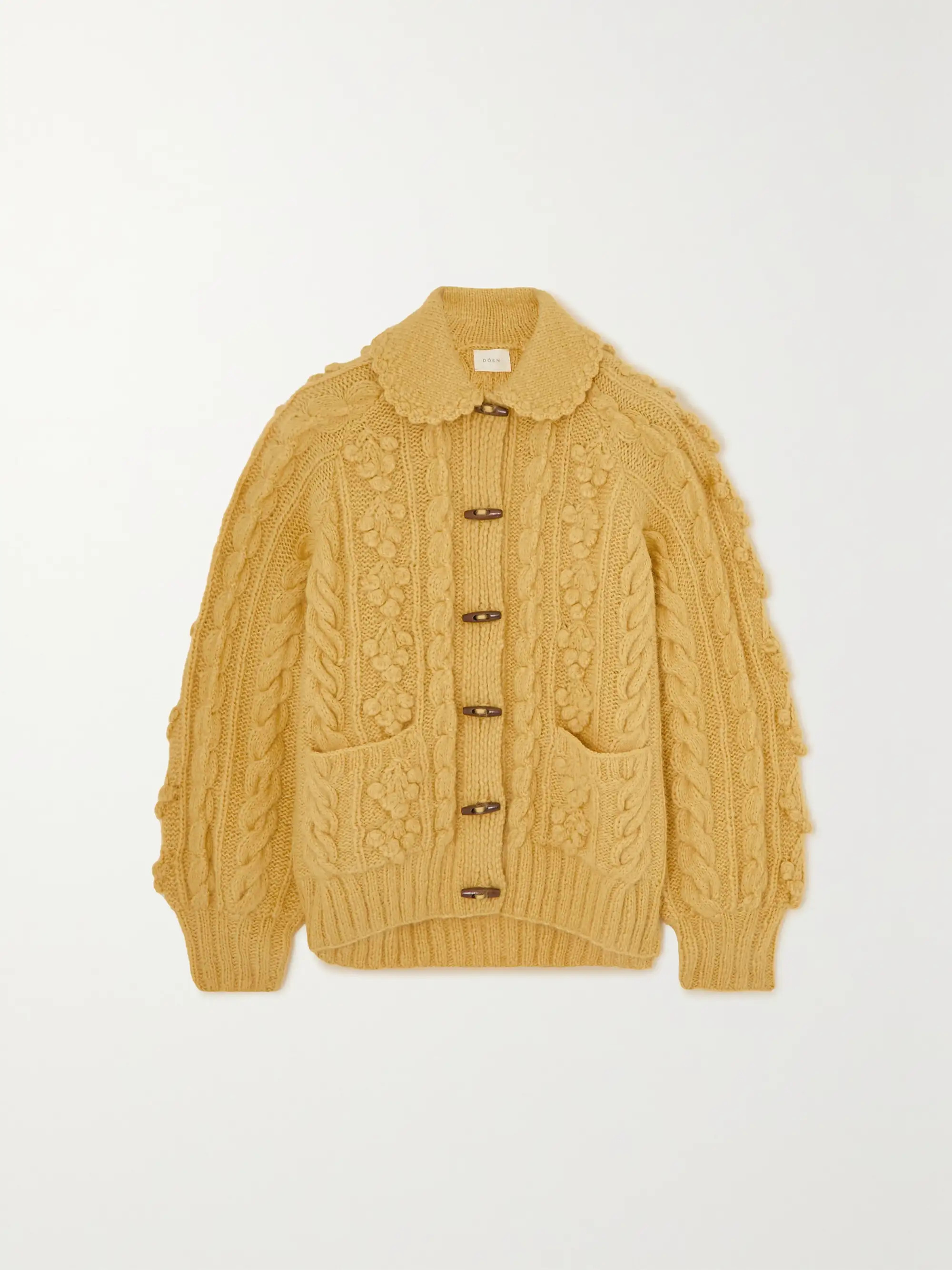 + NET SUSTAIN Rive cable-knit alpaca-blend cardigan | NET-A-PORTER (UK & EU)