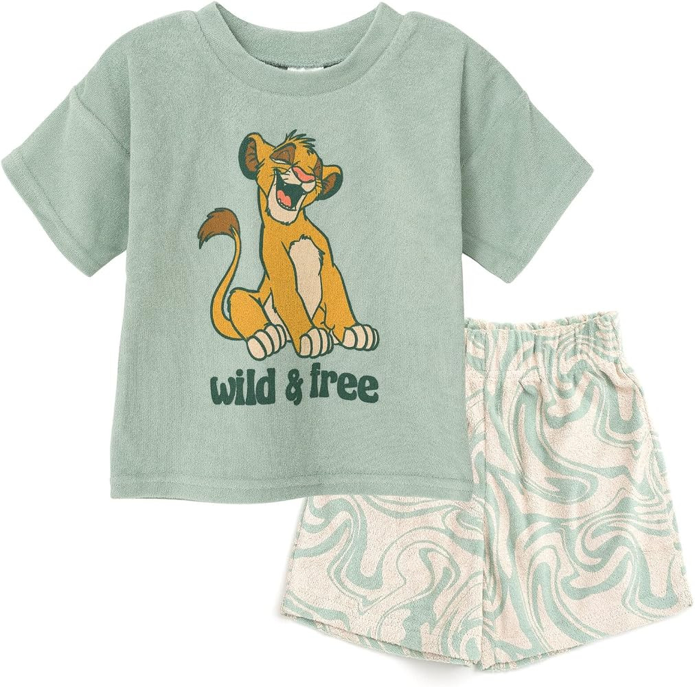 Disney Lion King Mickey Mouse Cars T-Shirt and Shorts Outfit Set Toddler to Big Kid Sizes (2T - 1... | Amazon (US)