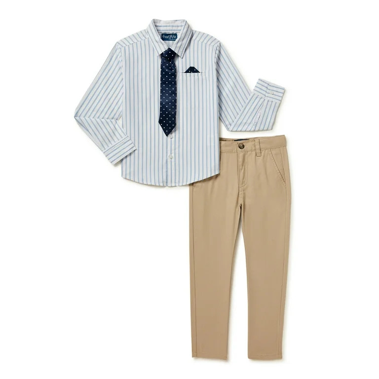Freestyle Revolution Toddler Boy Dress Shirt & Pants with Tie Outfit Set, 3-Piece, Sizes 2T-4T | Walmart (US)
