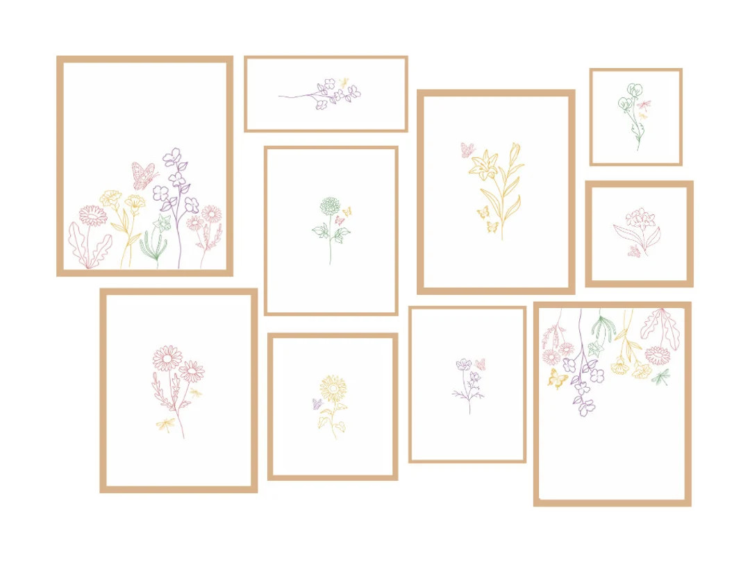 Floral | Boho | Minimal | Pastel | Line Art | Printable Wall Art | Digital Download | Etsy (US)