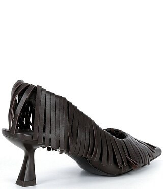 Warrick Leather Fringe Slingback Pumps | Dillard's