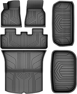 YITAMOTOR Tesla Model Y Floor Mats Full Set Custom Fit 2020-2024 All-Weather Cargo Liners Rear Ca... | Amazon (US)