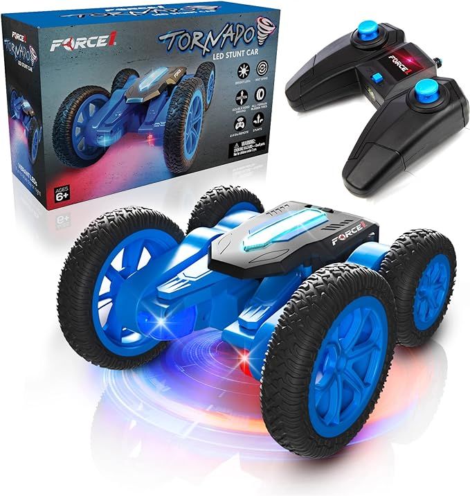 Force1 Tornado LED Remote Control Car for Kids - Double Sided Fast RC Car, 4WD Off-Road Stunt Car... | Amazon (US)