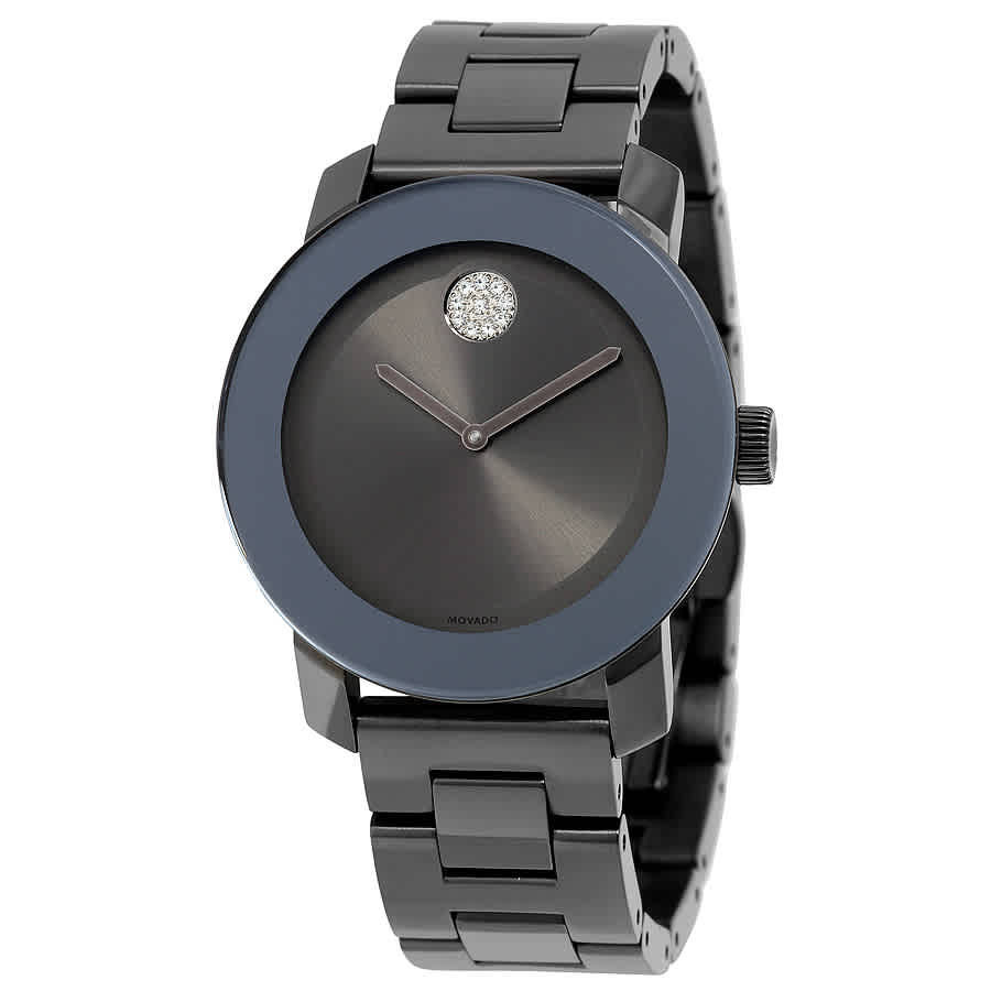 Movado Bold Grey Metallic Grey ion-Plated Steel Swarovski Crystals Ladies Watch 3600103 | Jomashop.com & JomaDeals.com