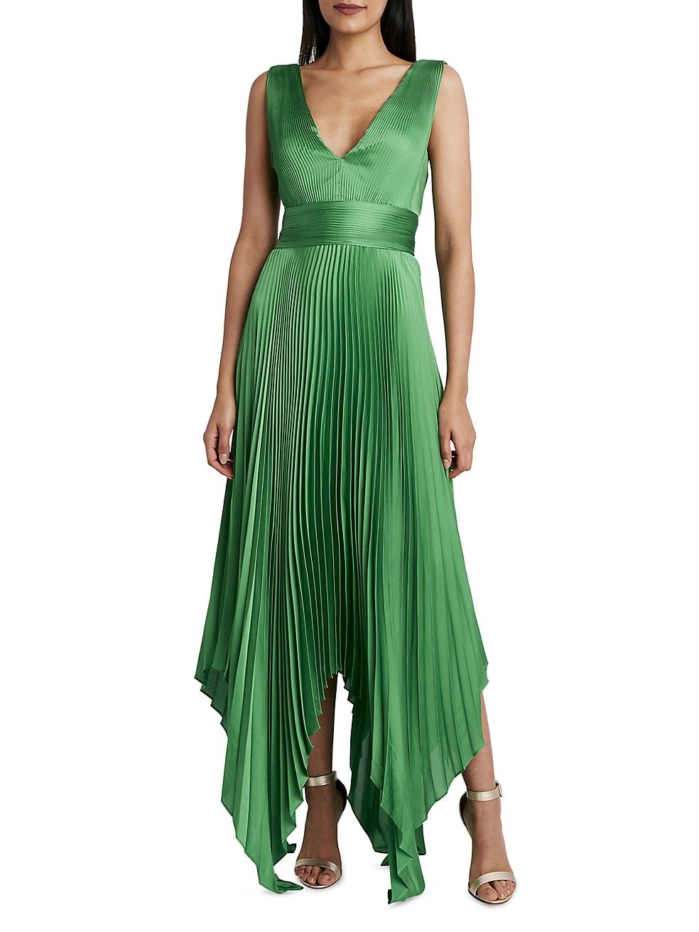 Pleated Satin Evening Gown | Saks Fifth Avenue