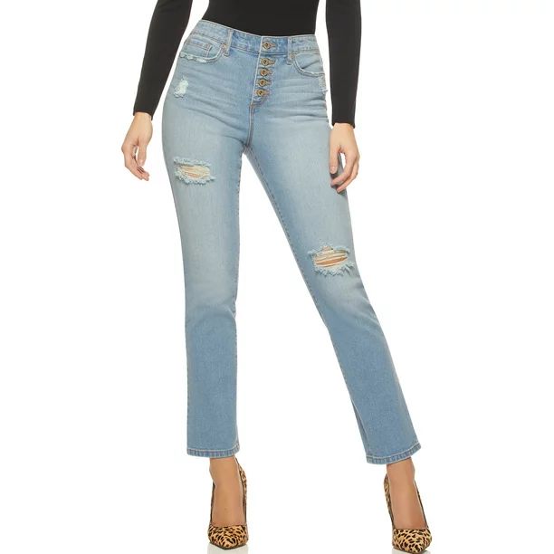 Sofia Jeans by Sofia Vergara Women’s High Rise Slim Straight Jeans | Walmart (US)