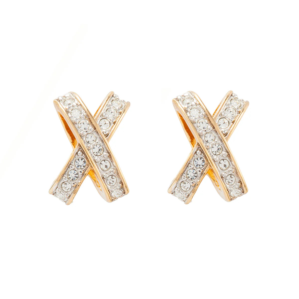 1980s Vintage Nina Ricci Crossover Clip-On Earrings | Susan Caplan