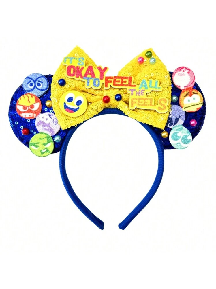 Inside Out 2 Theme Headband Anime Cartoon Joy Sadness Anger Disgust Fear Cute Ear Headband Cospla... | SHEIN
