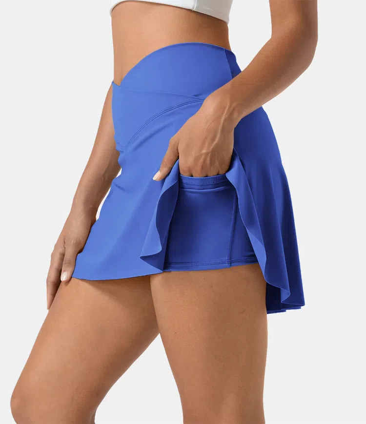Women’s Everyday Cloudful™ Air Fabric Crossover 2-in-1 Side Pocket Cool Touch Tennis Skirt-Lu... | HALARA