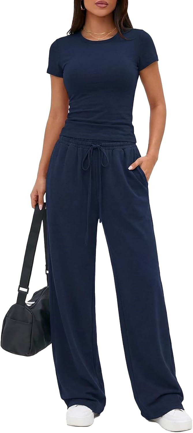 Women's 2 Piece Lounge Sets Matching Summer Travel Airport Outfits | Amazon (US)
