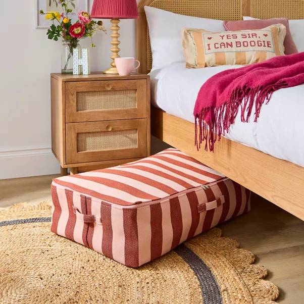 Beatrice Woven Stripe Underbed Storage Bag | Dunelm