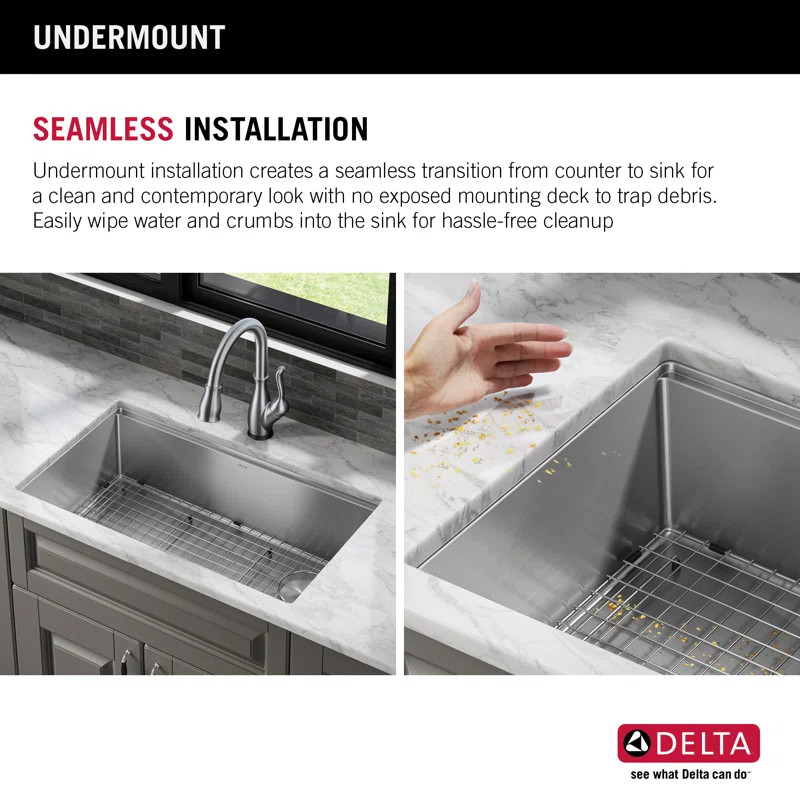 Lorelai 32" L x 19" W Undermount Kitchen Sink with Accessories | Wayfair Professional