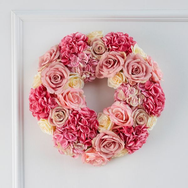 Rose Hydrangea Mixed Wreath | Z Gallerie