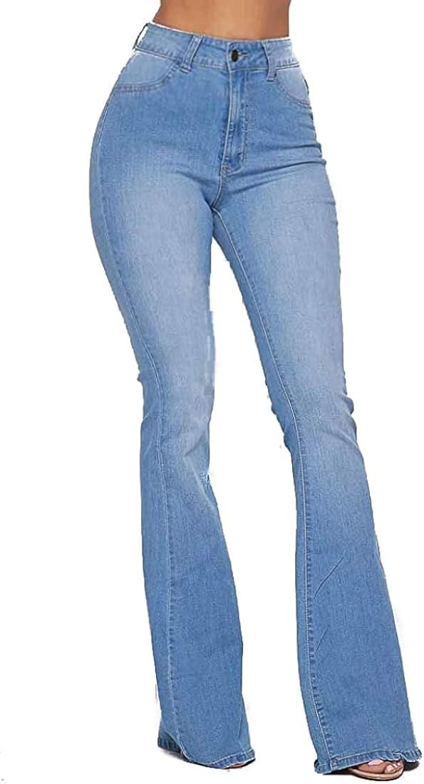 SOHO GLAM High Waisted Stretchy Bell Bottom Jeans | Amazon (US)