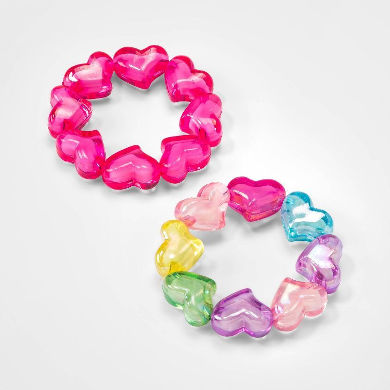Girls' 2pk Chunky Beads Bracelet Set - Cat & Jack™ Pink | Target