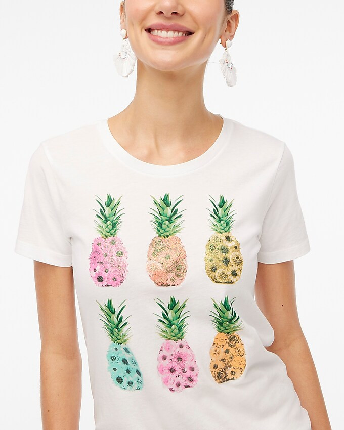 Floral pineapples graphic tee | J.Crew Factory