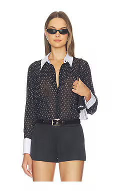 Sona Polplin Collar Blouse
                    
                    L'AGENCE | Revolve Clothing (Global)