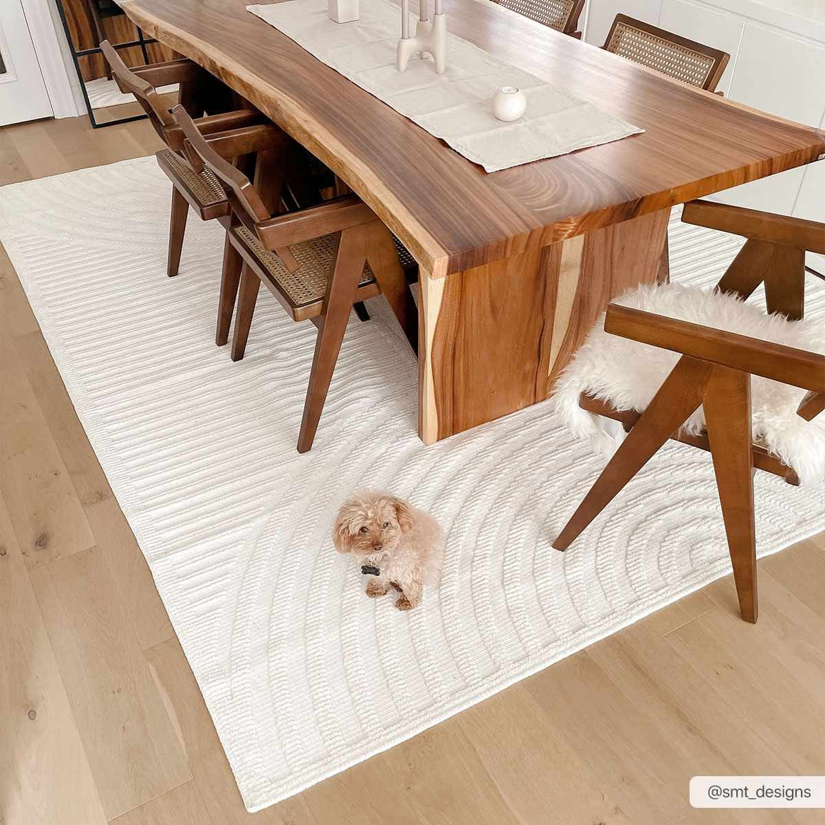 Deron White Washable Area Rug | Boutique Rugs