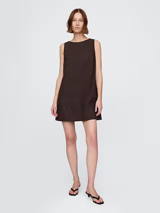Linen-Blend Mini Shift Dress | Gap (US)