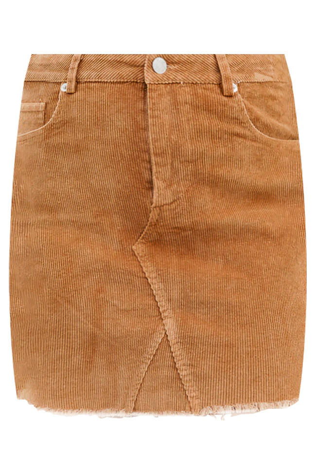 Why Not Me Brown Corduroy Mini Skirt | Pink Lily