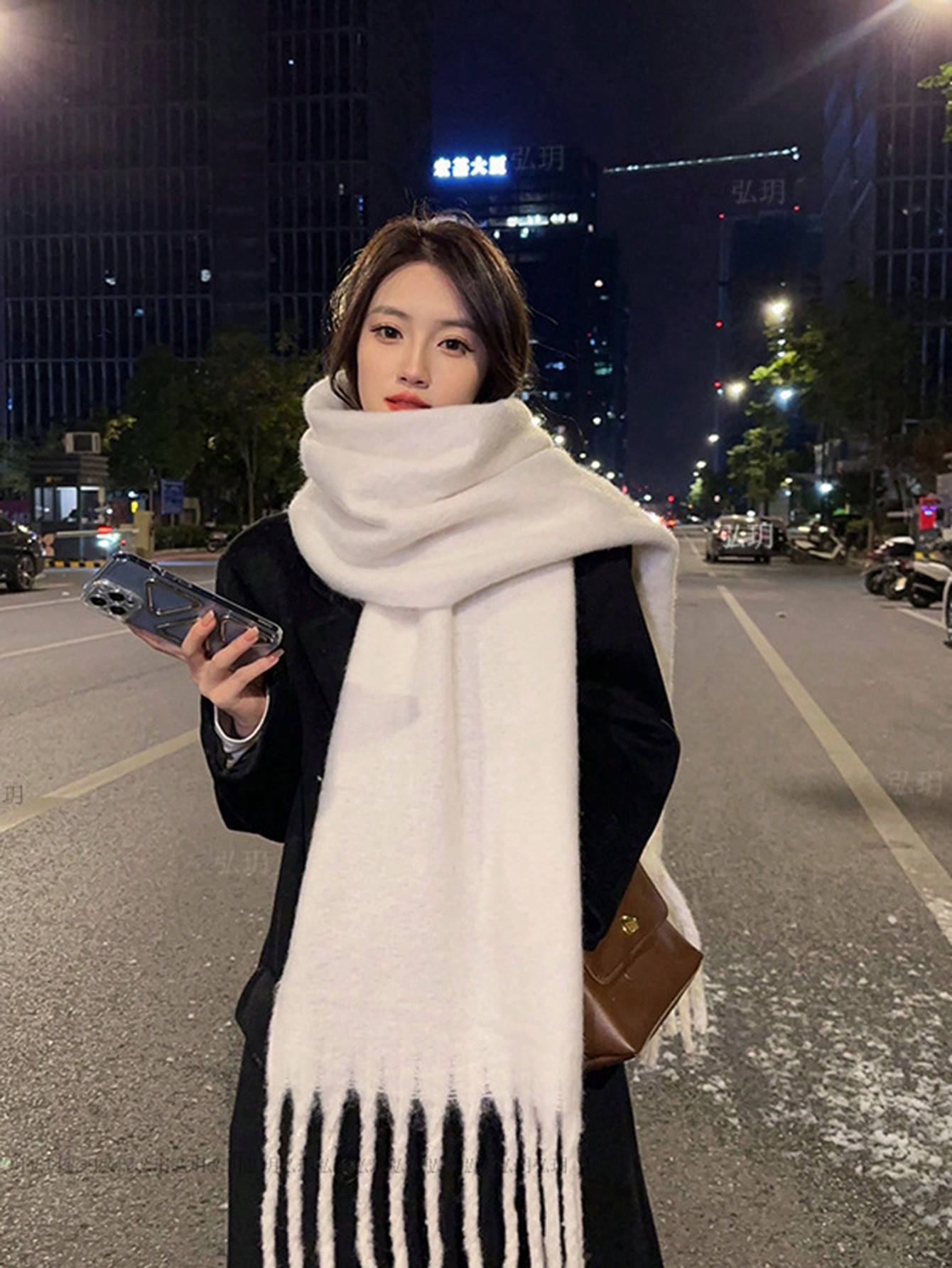 1 Pieza Bufanda De Invierno De Lujo En Piel De Alta Calidad Con Diseño De Color Sólido Y Cuello... | SHEIN