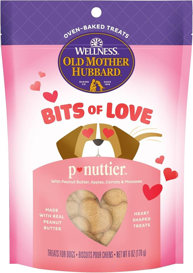 Old Mother Hubbard Wellness Bits of Love P-Nuttier Dog Biscuits, Natural, Seasonal, Valentine's D... | Amazon (US)