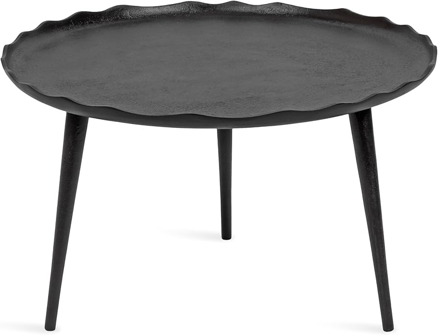 Kate and Laurel Alessia Modern Round Metal Coffee Table; 26 x 26 x 16; Black; Sand Cast Aluminum ... | Amazon (US)