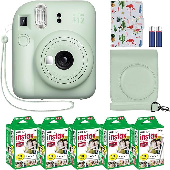 Fujifilm Instax Mini 12 Instant Camera Mint Green + MiniMate Accessory Bundle & Compatible Custom... | Amazon (US)