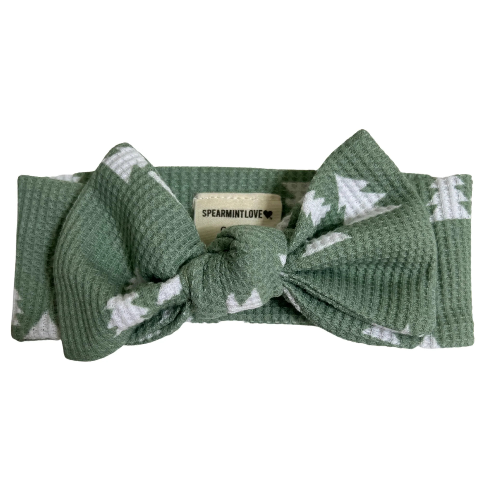 Organic Waffle Knot Bow, Alpine Trees | SpearmintLOVE