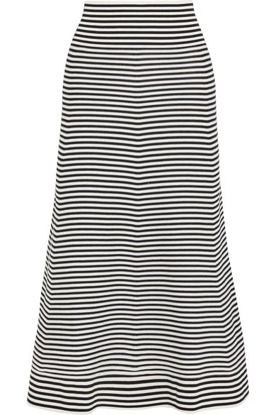 Striped cotton-blend midi skirt | NET-A-PORTER (US)