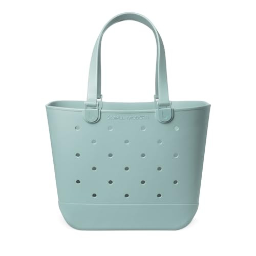 Simple Modern Extra-Large Beach Bag | Waterproof Getaway Rubber Tote with Zipper Pocket for Travel, Pool, Boat, Groceries, Sports | Sea Glass Sage | Amazon (US)
