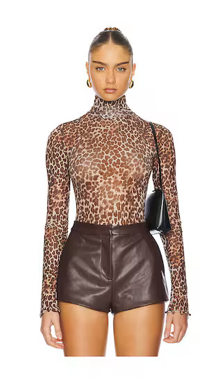 Mira Sheer Bodysuit in Leopard | Revolve Clothing (Global)