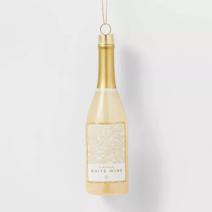 Glass White Wine Bottle Christmas Tree Ornament - Wondershop™ | Target