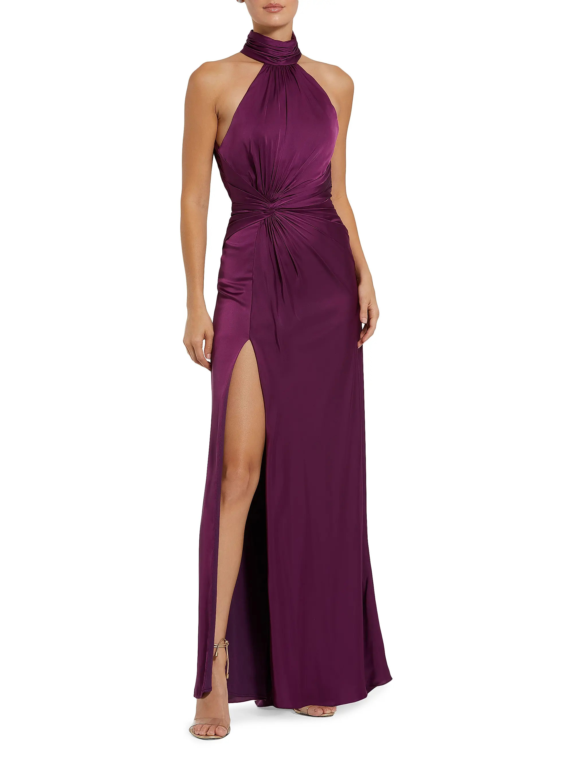 Halterneck Open-Back Satin Gown | Saks Fifth Avenue