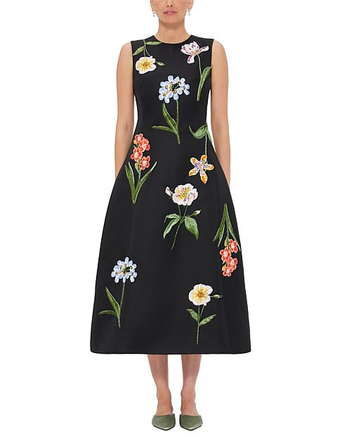 Leo Lin Cleo Embroidery Midi Dress | David Jones | David Jones (Australia & New Zealand)