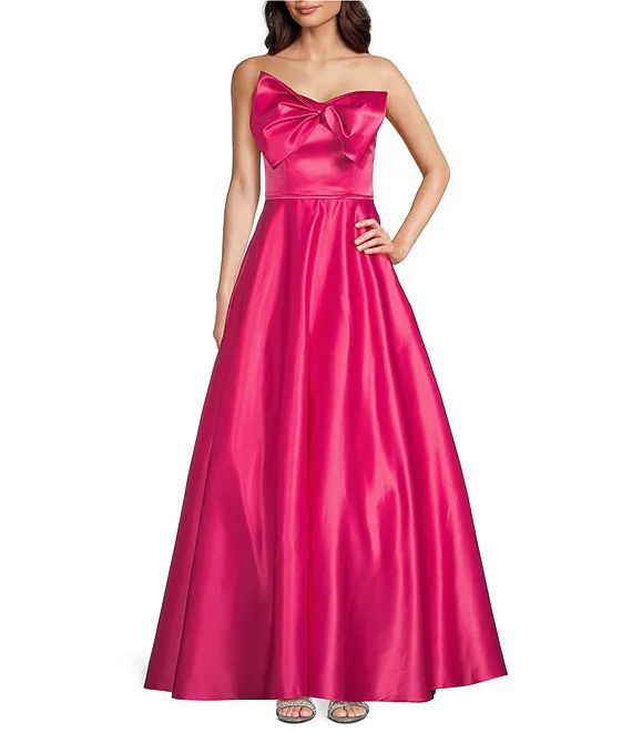 Bow Front Strapless Ball Gown | Dillard's